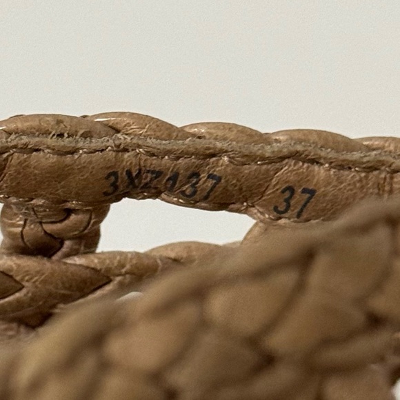 Prada Red Label Taupe/Tan Braided Leather Wedge Sandals EUC - Picture 12 of 13